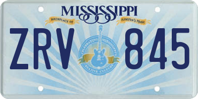 MS license plate ZRV845