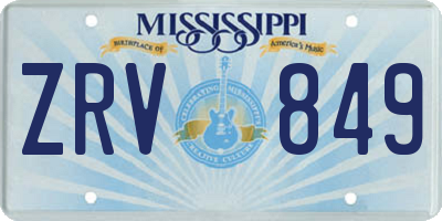 MS license plate ZRV849