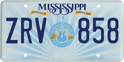 MS license plate ZRV858