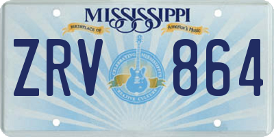 MS license plate ZRV864
