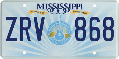 MS license plate ZRV868