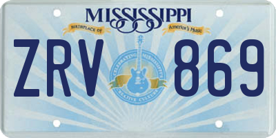 MS license plate ZRV869