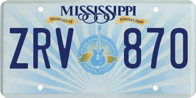 MS license plate ZRV870