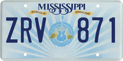 MS license plate ZRV871