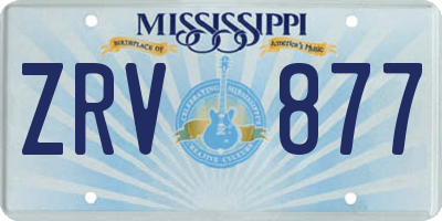 MS license plate ZRV877