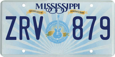 MS license plate ZRV879