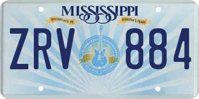 MS license plate ZRV884