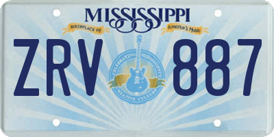 MS license plate ZRV887
