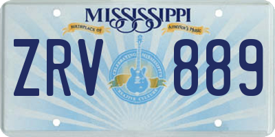 MS license plate ZRV889