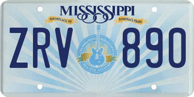 MS license plate ZRV890