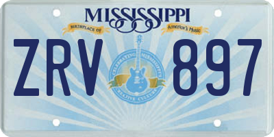 MS license plate ZRV897