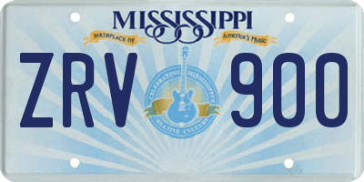 MS license plate ZRV900