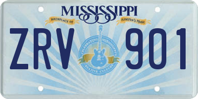 MS license plate ZRV901