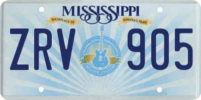 MS license plate ZRV905