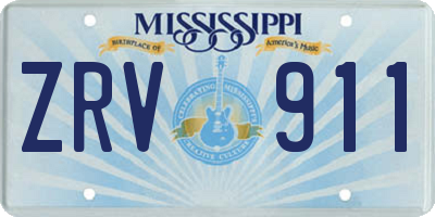 MS license plate ZRV911