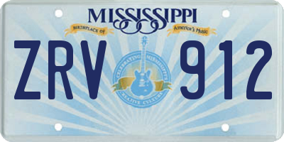 MS license plate ZRV912