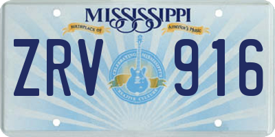 MS license plate ZRV916