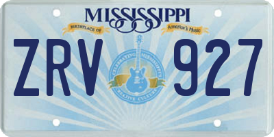 MS license plate ZRV927