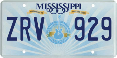 MS license plate ZRV929