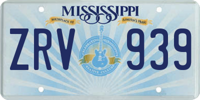 MS license plate ZRV939