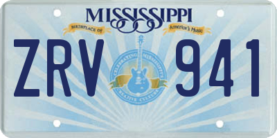 MS license plate ZRV941