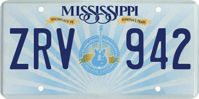 MS license plate ZRV942