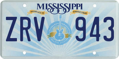 MS license plate ZRV943