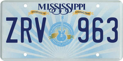 MS license plate ZRV963