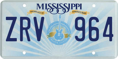MS license plate ZRV964