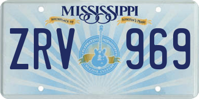 MS license plate ZRV969
