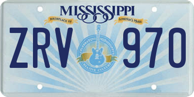 MS license plate ZRV970