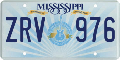 MS license plate ZRV976