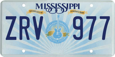 MS license plate ZRV977