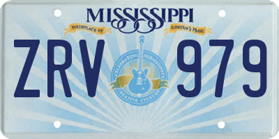 MS license plate ZRV979