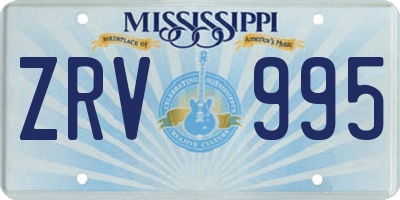 MS license plate ZRV995