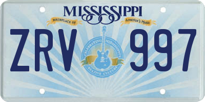 MS license plate ZRV997