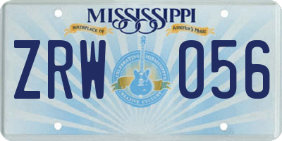 MS license plate ZRW056
