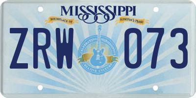 MS license plate ZRW073
