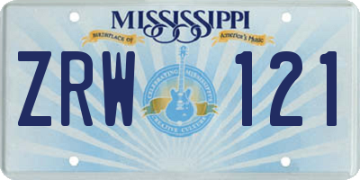 MS license plate ZRW121