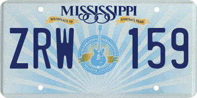 MS license plate ZRW159