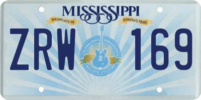 MS license plate ZRW169