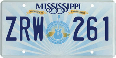 MS license plate ZRW261