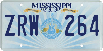 MS license plate ZRW264