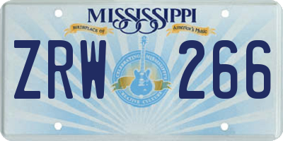 MS license plate ZRW266