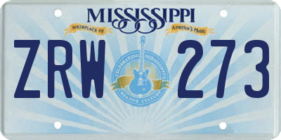 MS license plate ZRW273