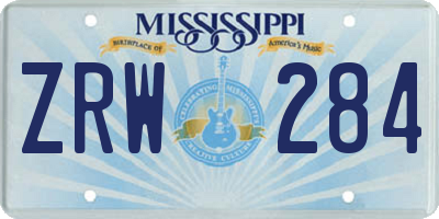 MS license plate ZRW284