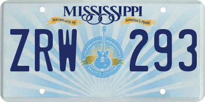 MS license plate ZRW293