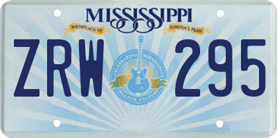 MS license plate ZRW295