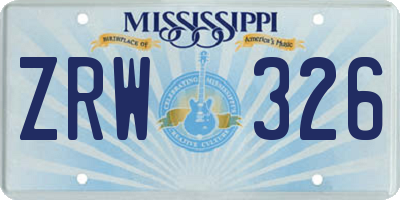 MS license plate ZRW326