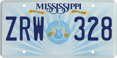 MS license plate ZRW328